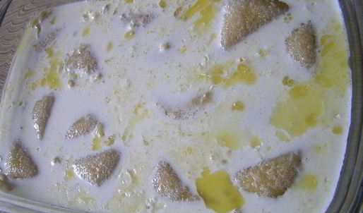 вареники с творогом, запеченные в сливках