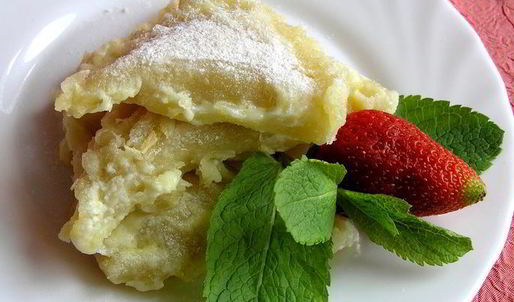 вареники с творогом, запеченные в сливках