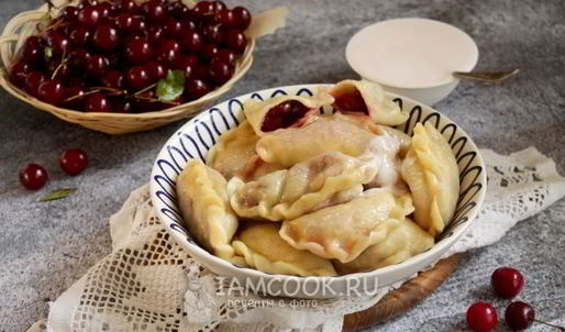 вареники с вишней на кефире с содой