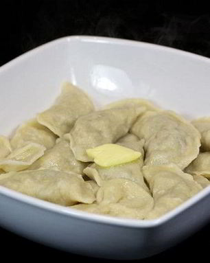 Вареники с жареными грибами