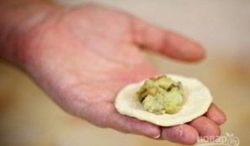 вареники с жареными грибами