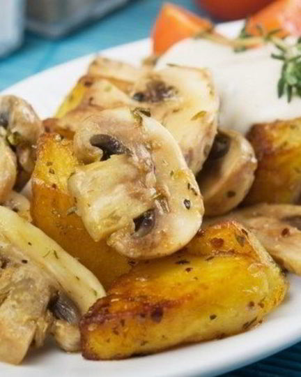 Рецепт легкого жаркого с грибами