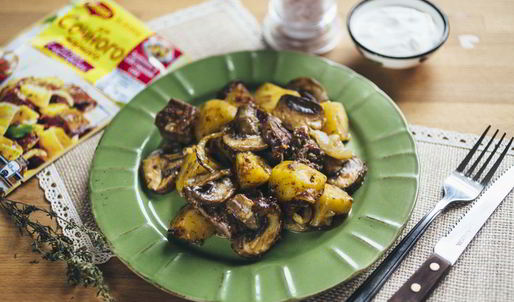 сочное жаркое с грибами и картофелем