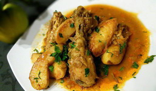 жаркое из курицы с айвой
