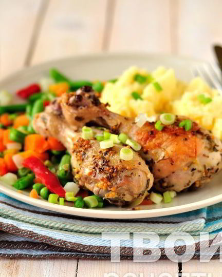 Рецепт жаркого из курицы с горчицей, лимоном и розмарином