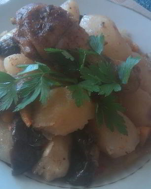 Жаркое из курицы с картофелем и баклажанами