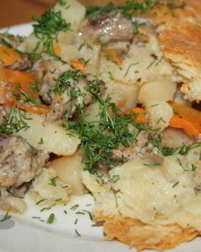 Жаркое под хлебной корочкой