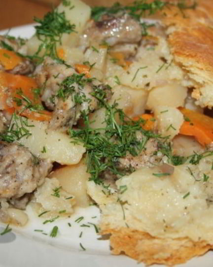Рецепт жаркого под хлебной корочкой