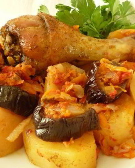 Рецепт жаркого с баклажанами и картошкой