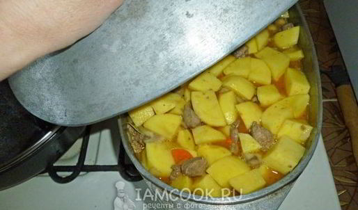 жаркое с грибами и печенью