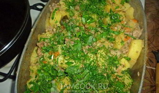 жаркое с грибами и печенью