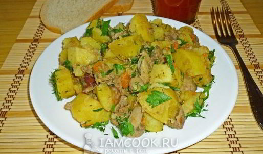 жаркое с грибами и печенью