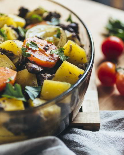 Рецепт жаркого с куриными сердечками