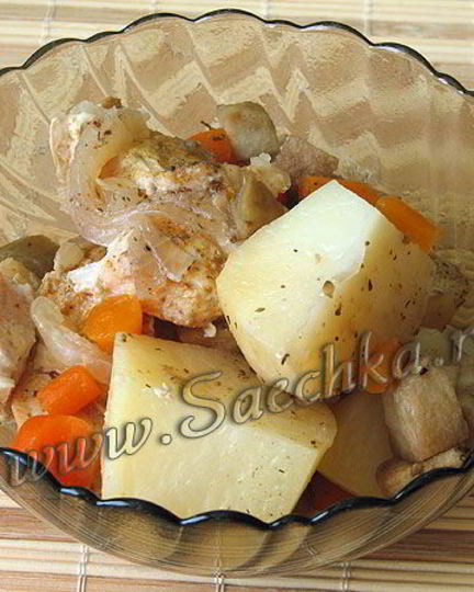 Рецепт жаркого с курицей в мультиварке