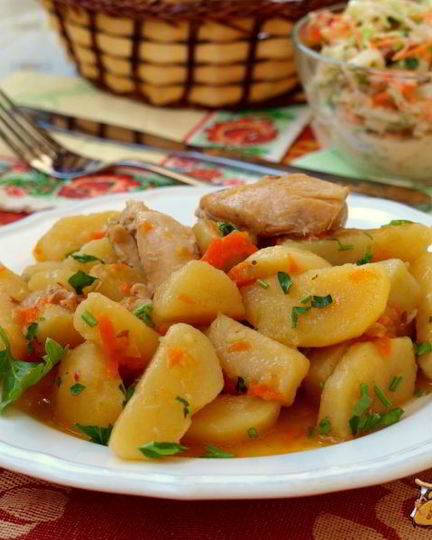 Рецепт жаркого с курицей