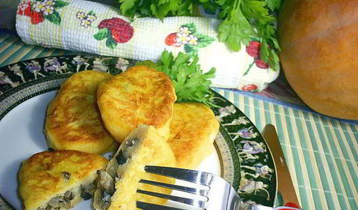 картофельно-тыквенные зразы с очень вкусной начинкой