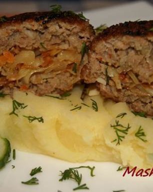 Мясные зразы с капустой и яйцом