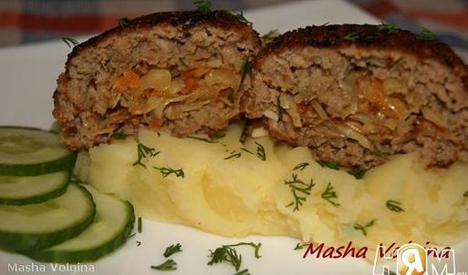 мясные зразы с капустой и яйцом
