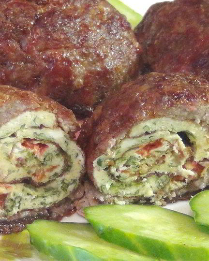 Рецепт мясных зраз с омлетом