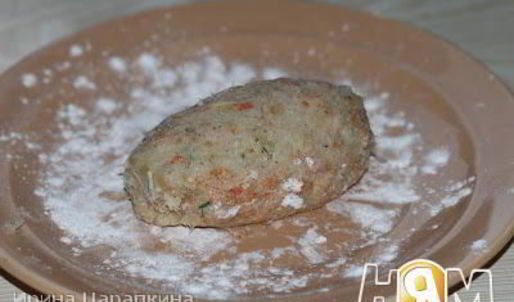 рыбные зразы с грибами и сыром