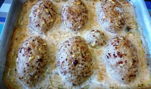 зразы из кеты с начинкой из капусты и вешенок