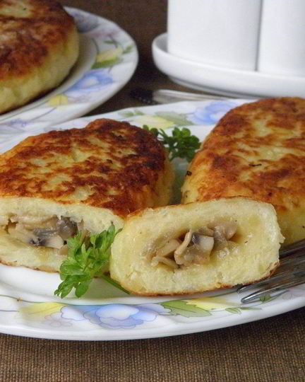 Рецепт зраз картофельных с грибами