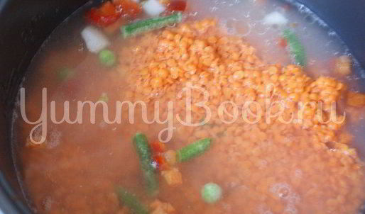 чечевичная каша с мясом и овощами в мультиварке
