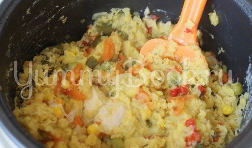 чечевичная каша с мясом и овощами в мультиварке