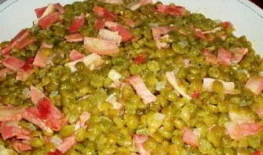 гороховая каша с копченостями