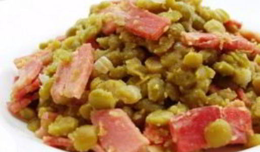 гороховая каша с копченостями