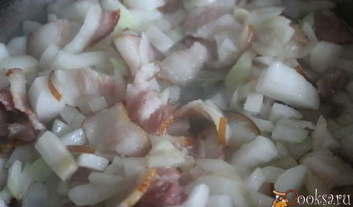 ароматная гречка с копченой грудинкой