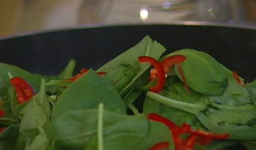 гречка с чили и шпинатом