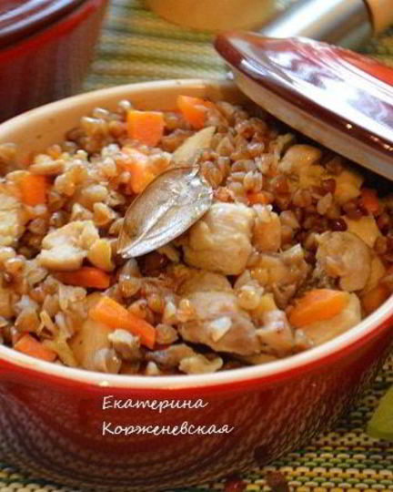 Рецепт гречки с курицей в горшочке