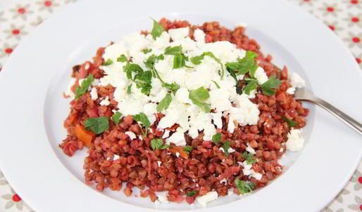 гречка с овощами и фетой