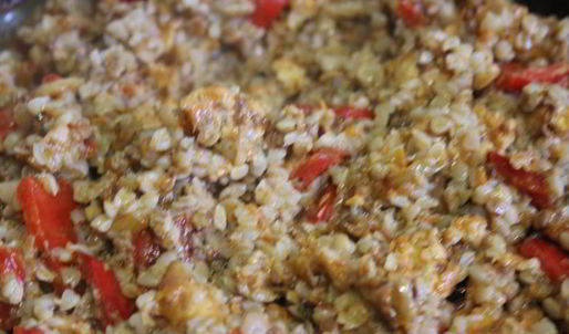 гречневая каша с болгарским перцем и фаршем