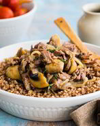 Гречневая каша с грибами и индейкой