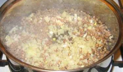 каша гречневая с белыми грибами