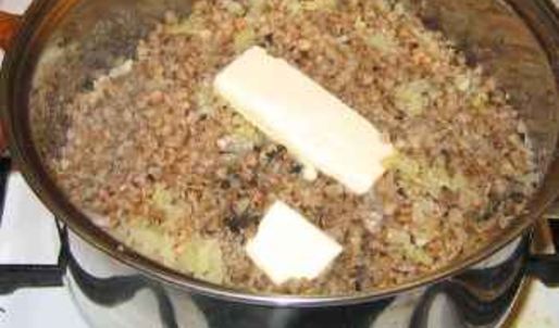 каша гречневая с белыми грибами