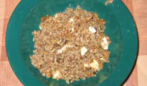 каша гречневая с белыми грибами