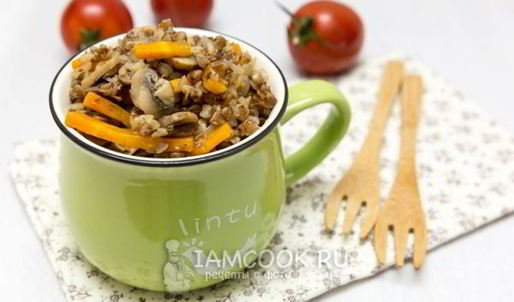 постная гречка с грибами