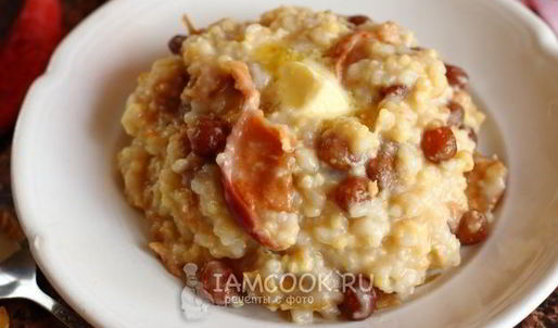 каша дружба с сушеными яблоками и изюмом