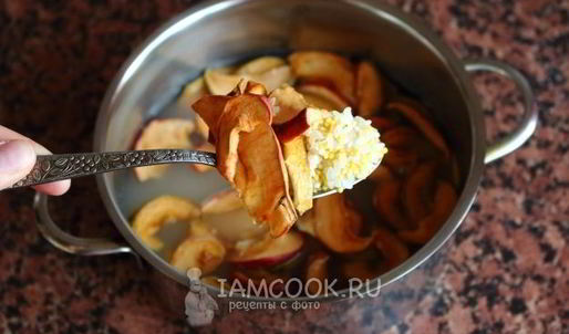 каша дружба с сушеными яблоками и изюмом