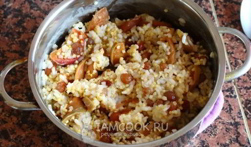 каша дружба с сушеными яблоками и изюмом