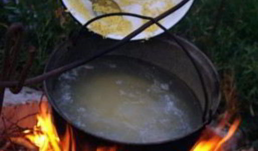 каша на костре
