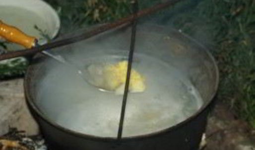 каша на костре