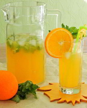 Апельсиновый напиток с мелиссой