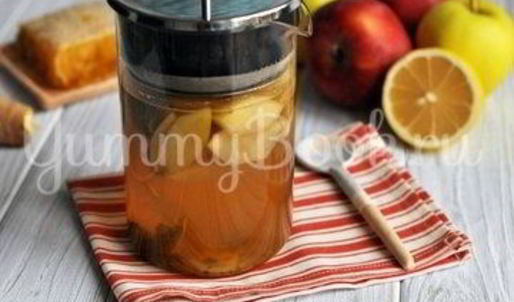имбирный чай с яблоками и мятой