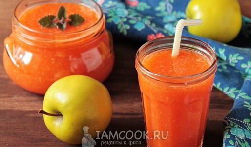 смузи с яблоком, морковью и имбирем