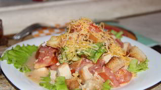 Салаты с сухариками