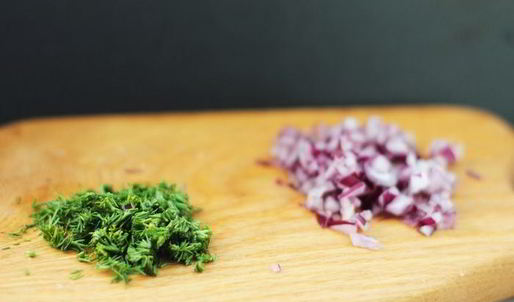 картофельный салат с белой рыбой